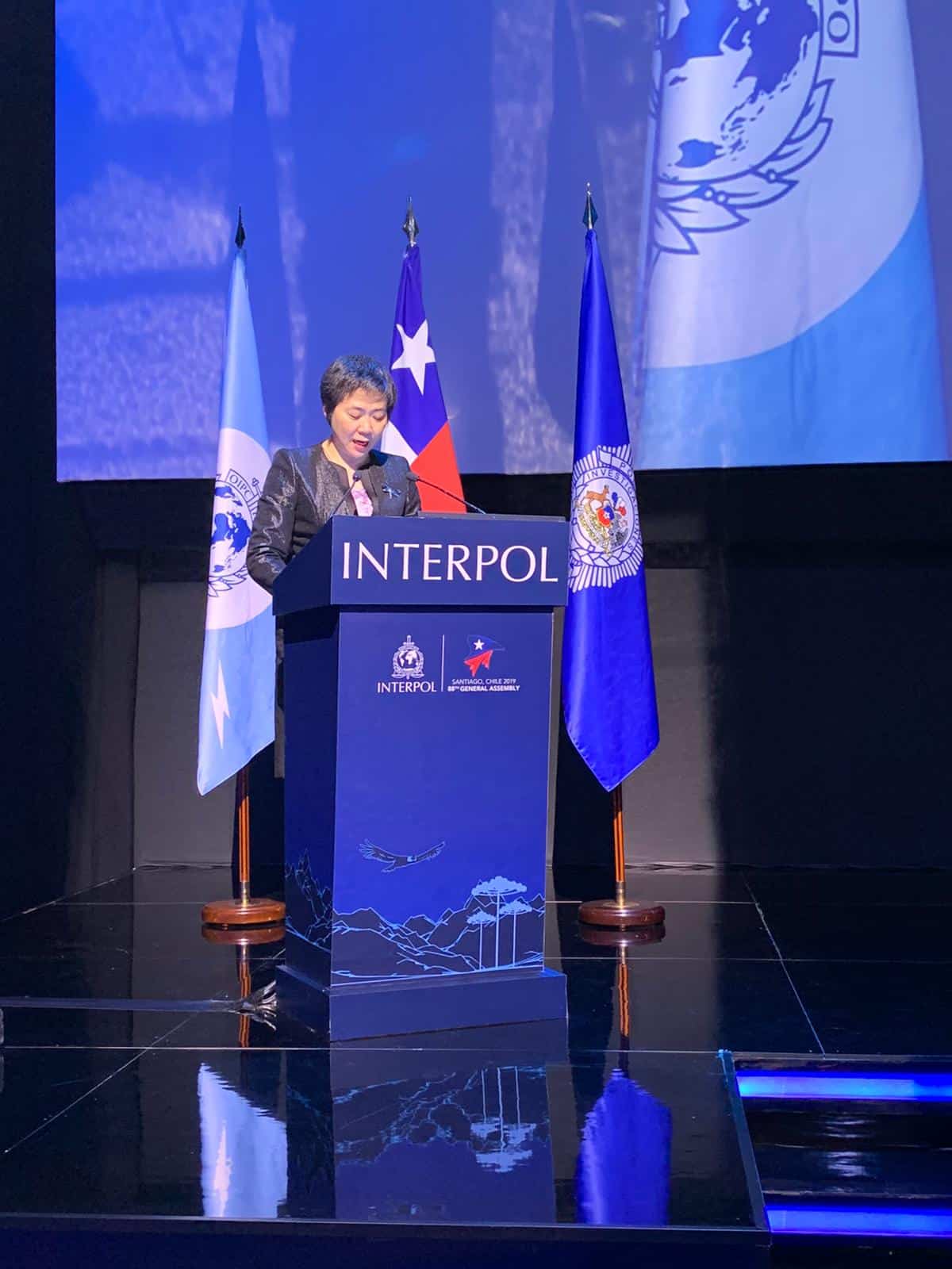 ICAO Secretary General speaking at INTERPOL Assembly